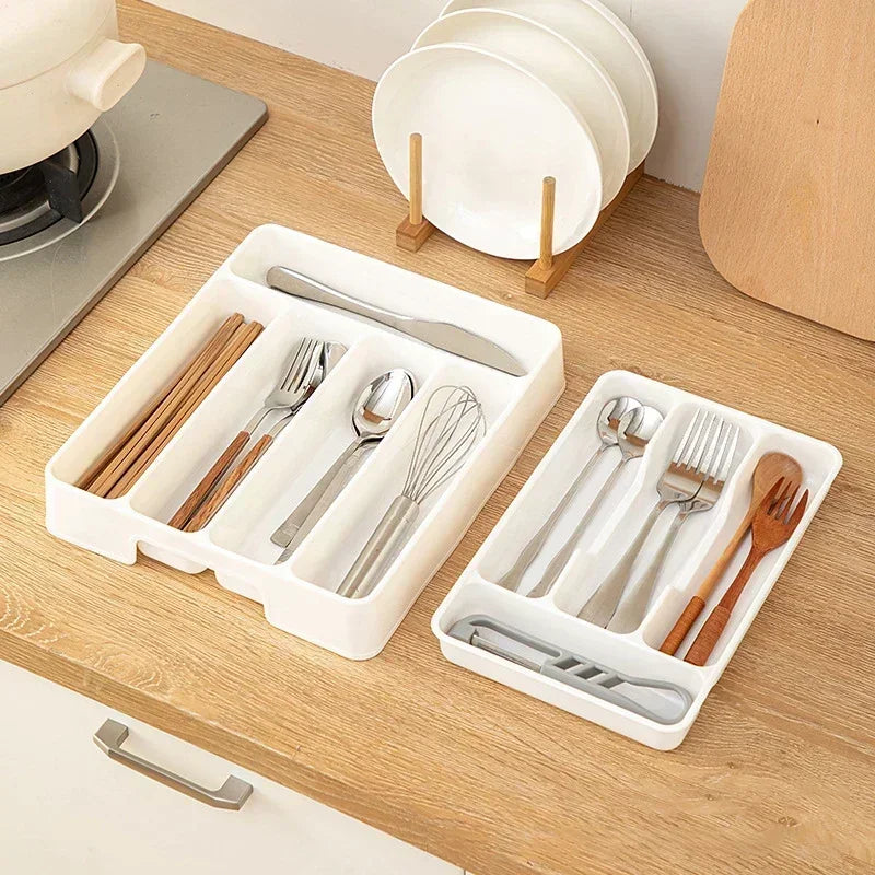 Expandable Cutlery Organizer Tray (Minimal Drawer Storage)