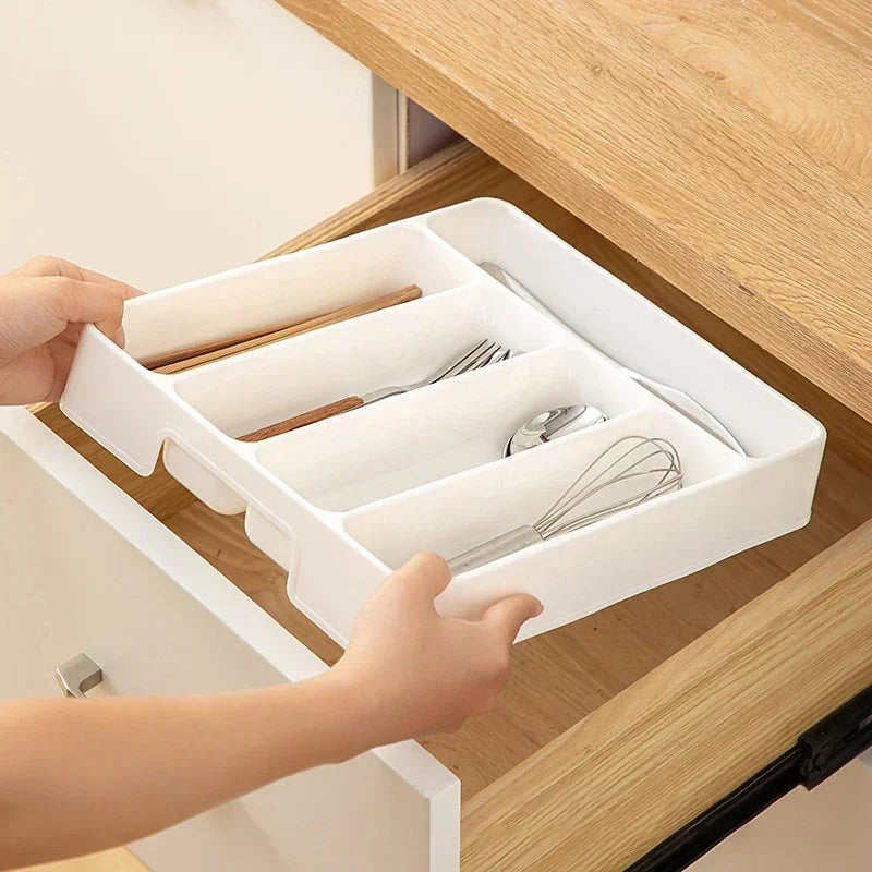 Expandable Cutlery Organizer Tray (Minimal Drawer Storage)