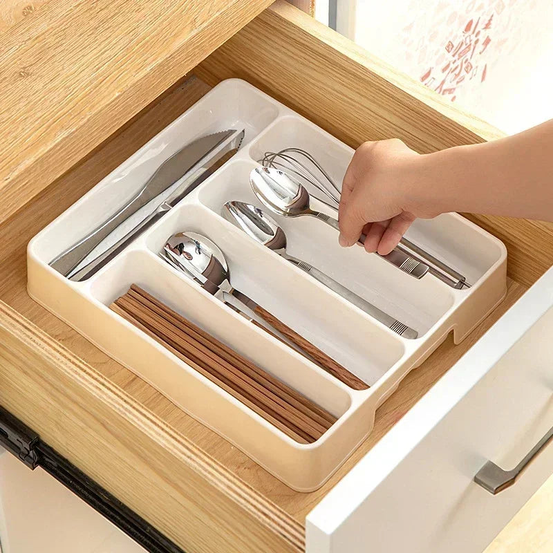 Expandable Cutlery Organizer Tray (Minimal Drawer Storage)